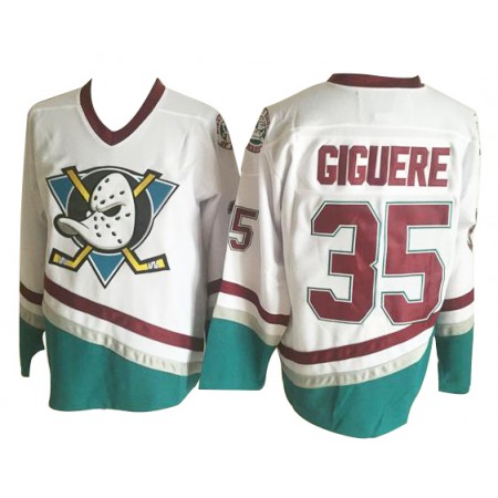 Anaheim Ducks Mighty Ducks Trikot Jean-Sebastien Giguere 35 CCM Throwback Weiß Authentic - Herren